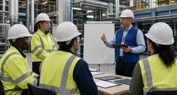 Contractor safety orientation at an industrial facility