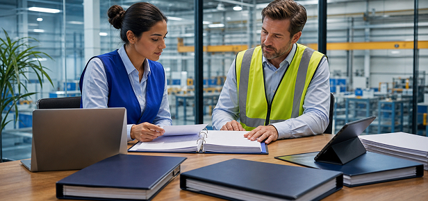 Contractor management checklist review for an industrial facility
