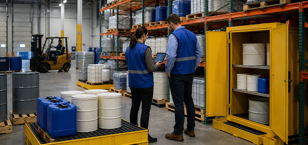 Distribution Center - 05 Warehouse worker following EHS safety protocols at a distribution facility