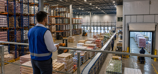 Distribution Center - 09 Forklift operations at a distribution center warehouse