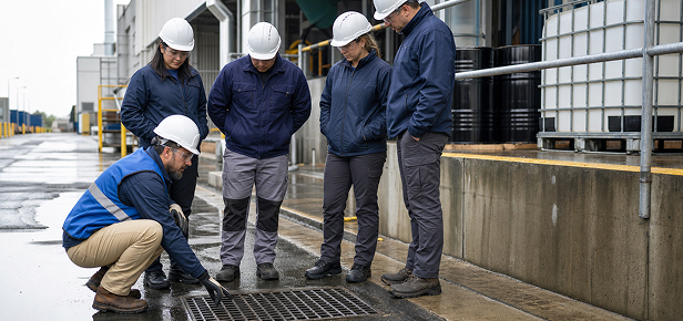Environmental Health - 04 Safety trainer demonstrating proper procedure during an EHS training course