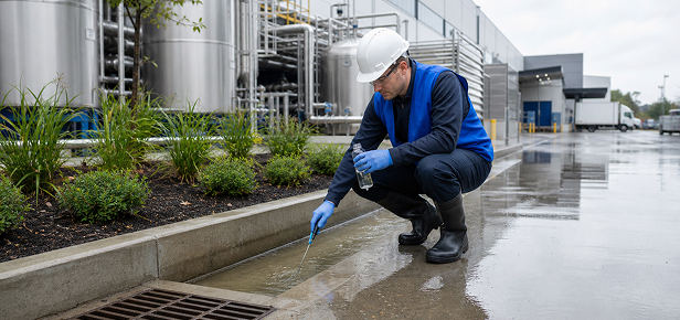 Food manufacturing facility wastewater treatment area