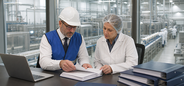 Food and beverage manufacturing facility exterior view