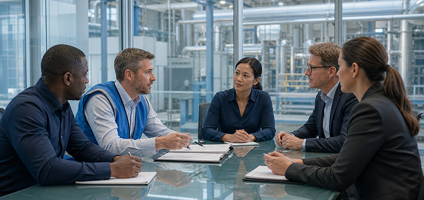 Regulatory compliance file review at an industrial facility