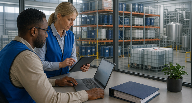 EHS consultant organizing a facility's SDS library