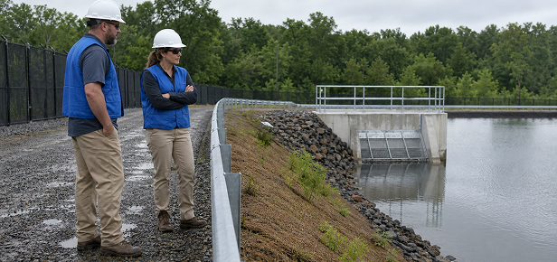 Industrial facility stormwater outfall and monitoring point