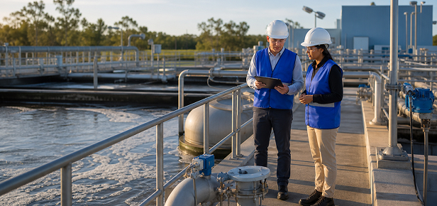 Industrial facility wastewater discharge point