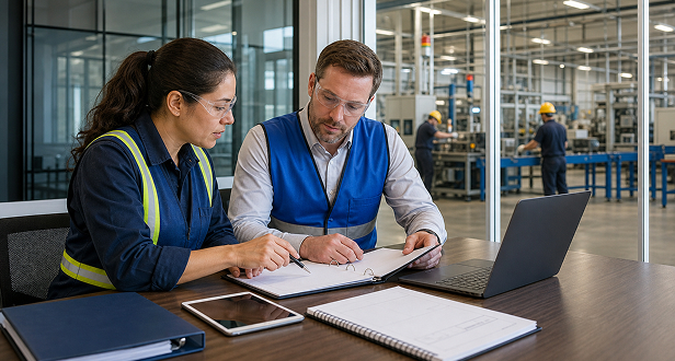 Workplace Safety - 03 EHS consultant conducting a workplace safety audit